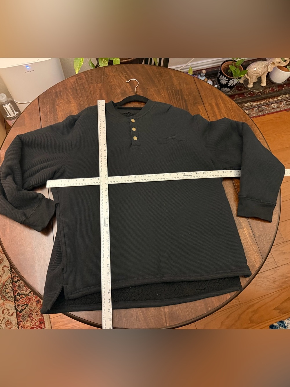 Stanley Black Crewneck Thermal Henley Sweater